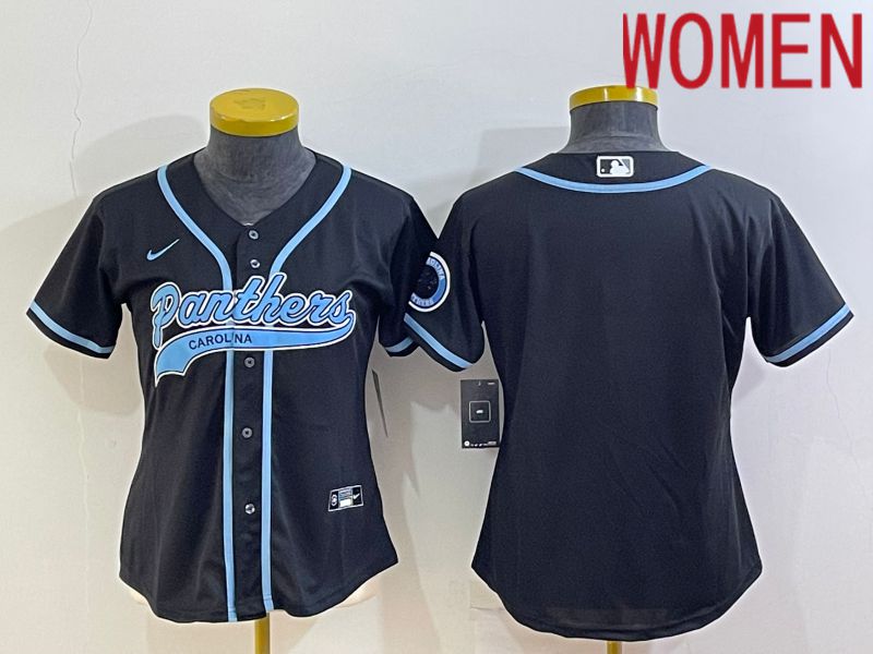 Women Carolina Panthers Blank Black 2022 Nike Co branded NFL Jersey->women nfl jersey->Women Jersey